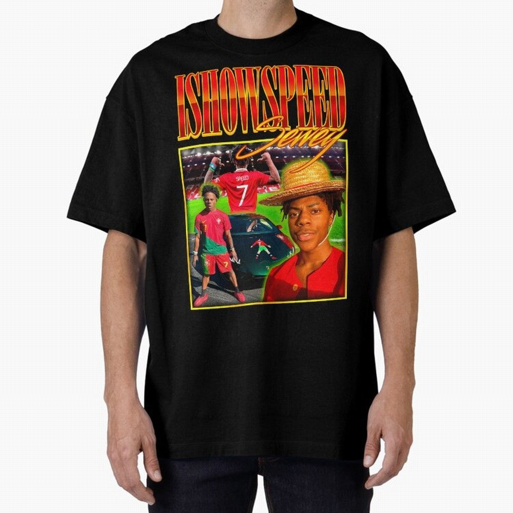 IShowSpeed Vintage Retro Y2K Design Oversized T-Shirt Honor the Football Icons of FIFA World Cup 2026 for Fans of CR7 and Messi and England and Germany, Bringing Fan Favorite Moments, National Team Passion, Big Match Drama and Soccer History; Great