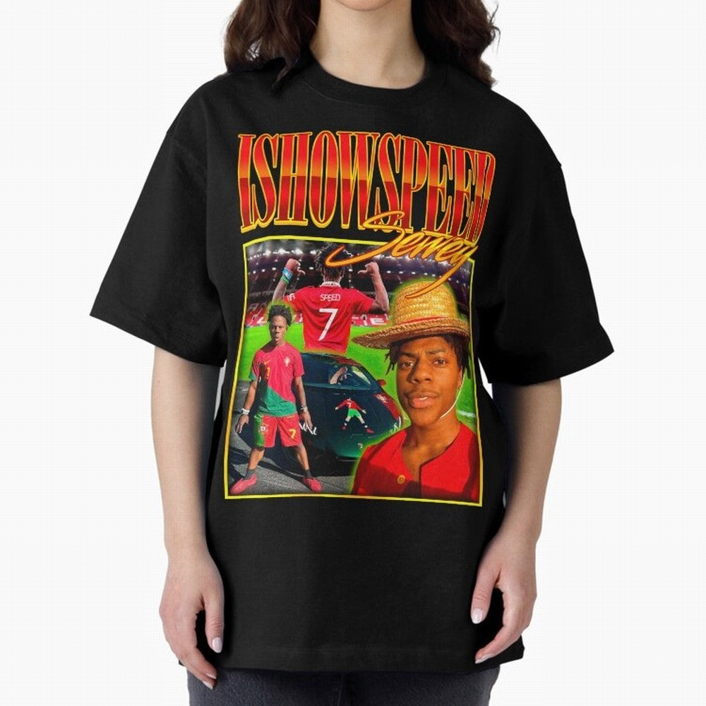 IShowSpeed Vintage Retro Y2K Design Oversized T-Shirt Honor the Football Icons of FIFA World Cup 2026 for Fans of CR7 and Messi and England and Germany, Bringing Fan Favorite Moments, National Team Passion, Big Match Drama and Soccer History; Great