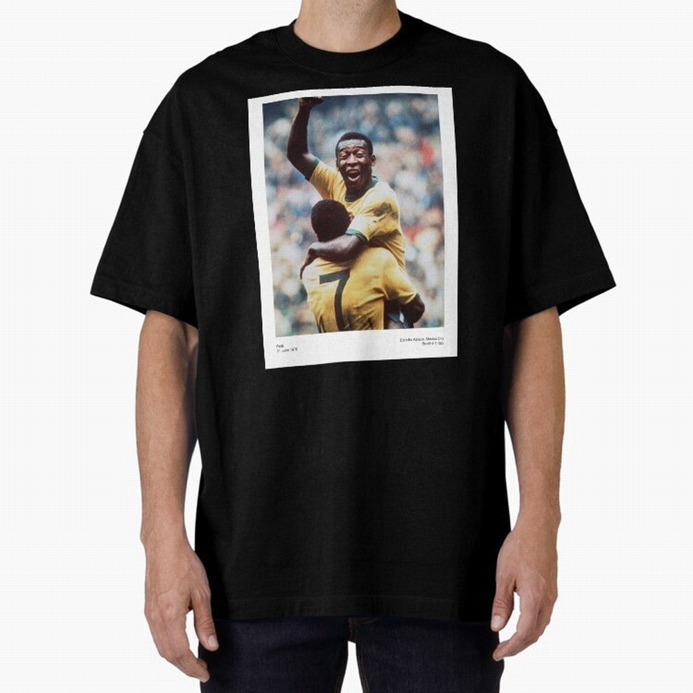 Pel¨¦'s Triumph: 1970 World Cup Legend Print Oversized T-Shirt Stand Out with Spirit from Global Football Passion for FIFA World Cup 2026, Made for Messi, Neymar and Mbappe, Argentina, Match Day Excitement, Supporter Culture, Golden Goals and