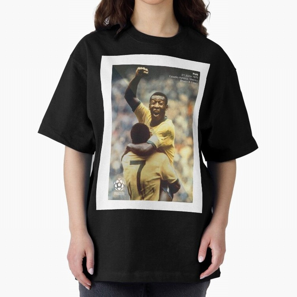 Pele Oversized T-Shirt Back Your Heroes with FIFA World Cup 2026 USA Canada Mexico for Fans of CR7 and Messi and Spain and Netherlands, Bringing Tournament Hype, Historic Matchups, Family Viewing Parties and Global Sports Pride; Ideal for Fans Who