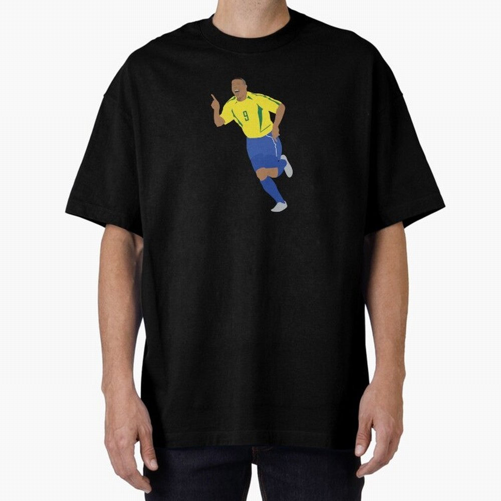 R9 Brazil - Ronaldo Oversized T-Shirt Back Your Heroes with Global Football Passion for FIFA World Cup 2026 USA Canada Mexico, Built around Mbappe and Neymar, Argentina, France and Brazil, Classic Soccer Heritage, Championship Pressure, Fan Loyalty