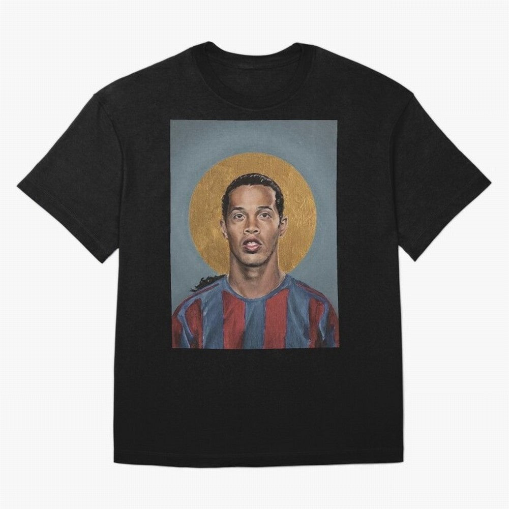 Art Ronaldinho Painting Oversized T-Shirt Feel International Energy from the FIFA World Cup 2026 USA Canada Mexico Journey through CR7 Highlights, England, France and Netherlands Pride, Sports Nostalgia, International Competition, Famous Players