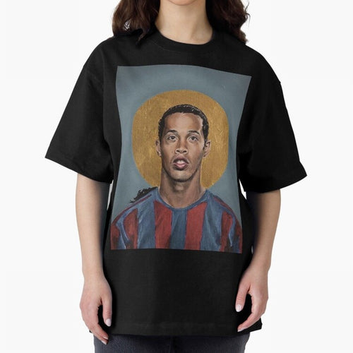 Art Ronaldinho Painting Oversized T-Shirt Feel International Energy from the FIFA World Cup 2026 USA Canada Mexico Journey through CR7 Highlights, England, France and Netherlands Pride, Sports Nostalgia, International Competition, Famous Players
