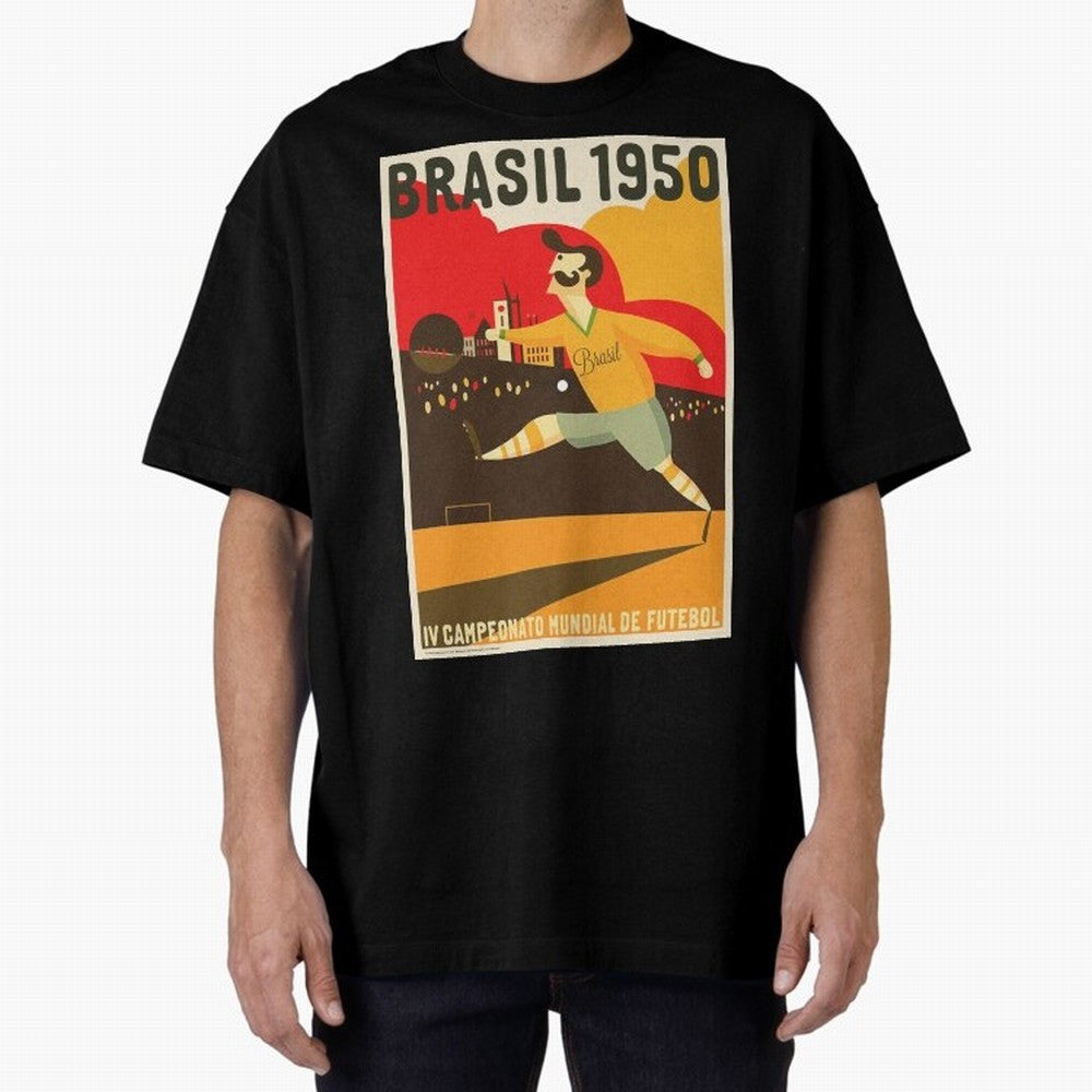 Brasil 1950 World Cup Oversized T-Shirt Celebrate the Biggest Stage of Global Football Passion for FIFA World Cup 2026 Group Stage, Featuring Mbappe and Neymar, England, Soccer Culture, Superstar Moments, National Team Dreams and Competitive Fire;