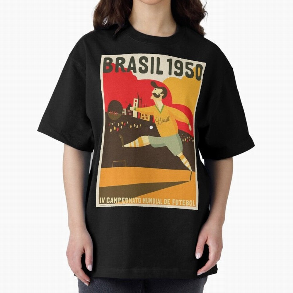 Brasil 1950 World Cup Oversized T-Shirt Celebrate the Biggest Stage of Global Football Passion for FIFA World Cup 2026 Group Stage, Featuring Mbappe and Neymar, England, Soccer Culture, Superstar Moments, National Team Dreams and Competitive Fire;