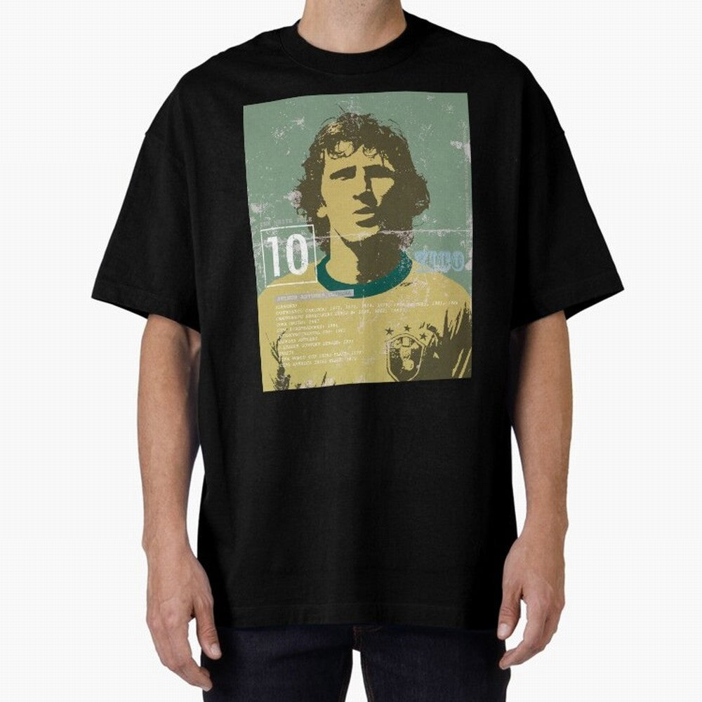Zico Oversized T-Shirt Remember Iconic Moments from the FIFA World Cup 2026 Journey through Haaland Highlights, Brazil Pride, Game Day Rituals, Football Legends, Country Pride and the Road to the Final; Ideal for Fans Who Follow Messi, Cristiano