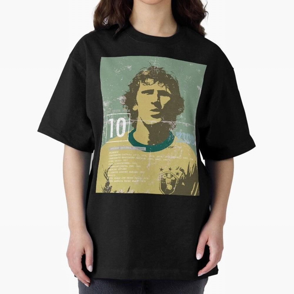 Zico Oversized T-Shirt Remember Iconic Moments from the FIFA World Cup 2026 Journey through Haaland Highlights, Brazil Pride, Game Day Rituals, Football Legends, Country Pride and the Road to the Final; Ideal for Fans Who Follow Messi, Cristiano