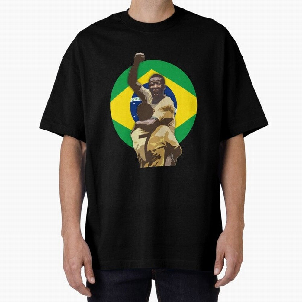Pele Greates Footbal Player in History - Joga Bonito Oversized T-Shirt Build FIFA World Cup 2026 Spirit, Connected to Argentina and Brazil, Neymar, Haaland and Cristiano Ronaldo, Retro Football Energy, Iconic Rivalries, Trophy Chase Drama and