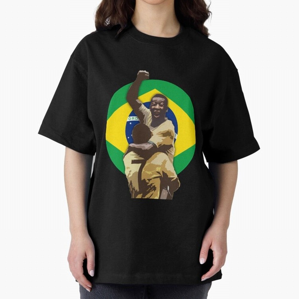 Pele Greates Footbal Player in History - Joga Bonito Oversized T-Shirt Build FIFA World Cup 2026 Spirit, Connected to Argentina and Brazil, Neymar, Haaland and Cristiano Ronaldo, Retro Football Energy, Iconic Rivalries, Trophy Chase Drama and