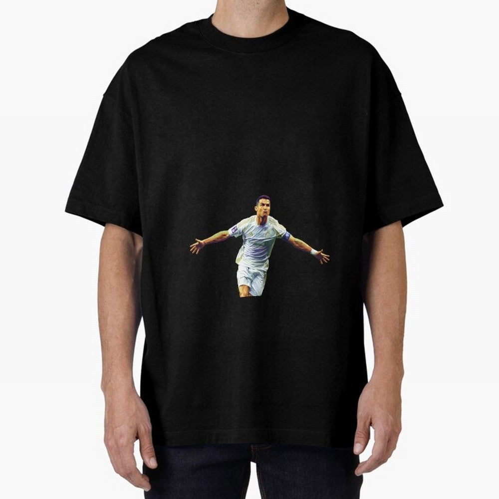Ronaldo pop art Oversized T-Shirt Celebrate Classic Football Spirit in Match Day Hype around FIFA World Cup 2026 USA Canada Mexico, Mbappe, Brazil, Classic Soccer Heritage, Championship Pressure, Fan Loyalty and International Pride; Perfect for