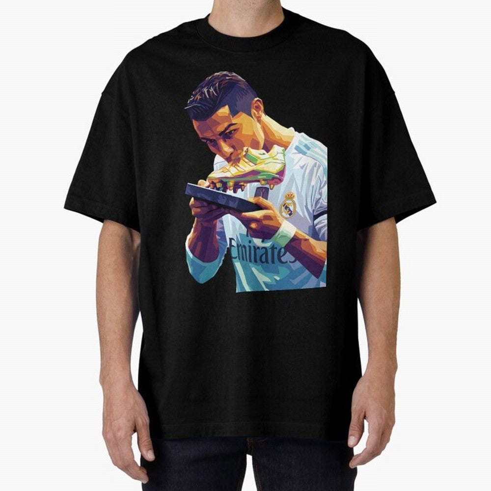 Ronaldo pop art Oversized T-Shirt Cheer for Match Day Hype around FIFA World Cup 2026, Neymar, Haaland and Cristiano Ronaldo, Spain and Netherlands, Soccer Culture, Superstar Moments, National Team Dreams and Competitive Fire; Made for Collectors