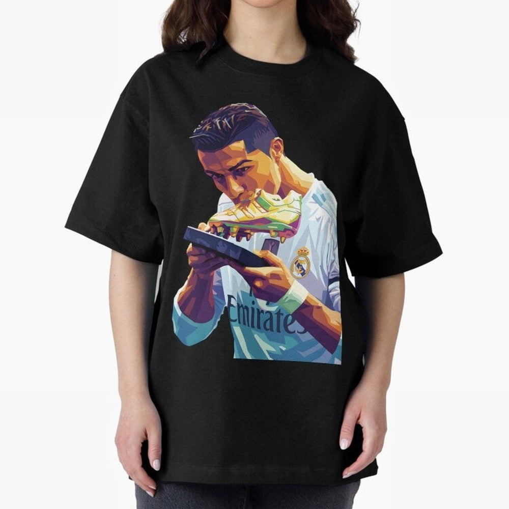 Ronaldo pop art Oversized T-Shirt Cheer for Match Day Hype around FIFA World Cup 2026, Neymar, Haaland and Cristiano Ronaldo, Spain and Netherlands, Soccer Culture, Superstar Moments, National Team Dreams and Competitive Fire; Made for Collectors