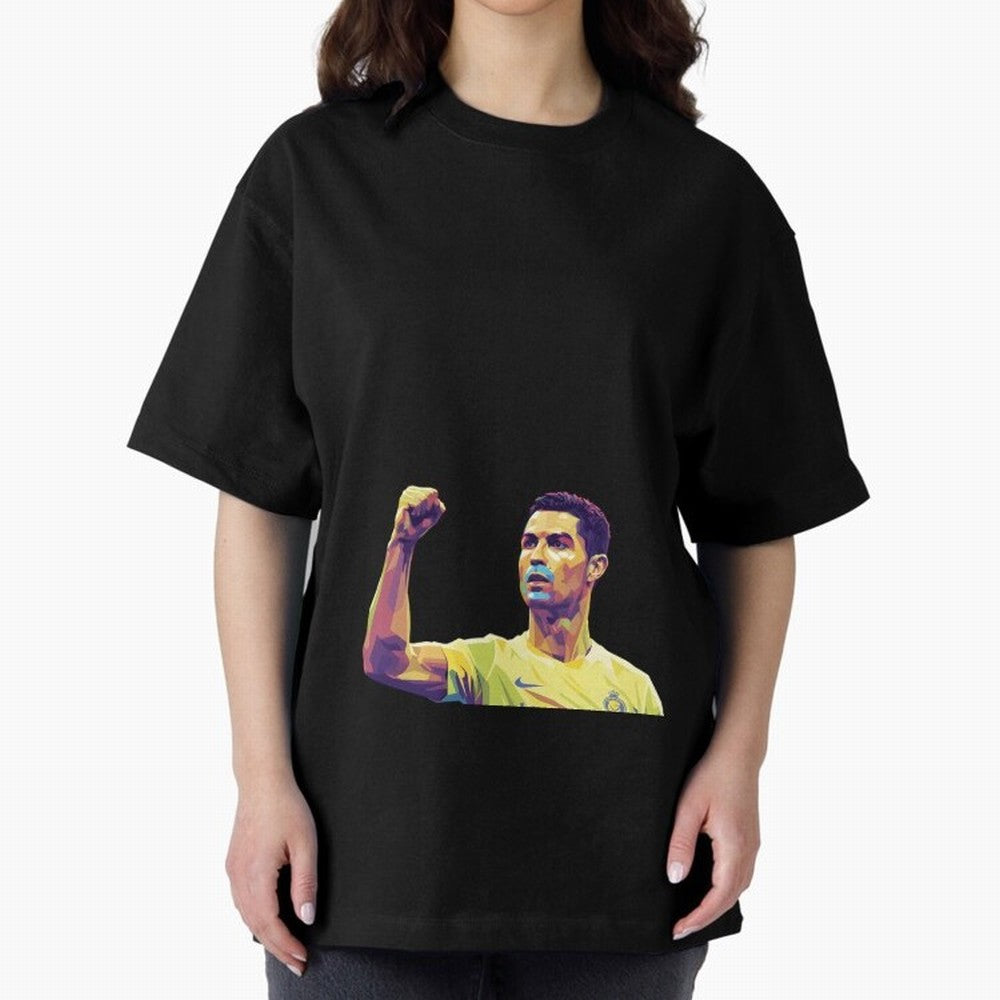Ronaldo pop art Oversized T-Shirt Celebrate National Team Dreams in Match Day Hype around FIFA World Cup 2026, Messi and Cristiano Ronaldo, Argentina and Brazil, Game Day Rituals, Football Legends, Country Pride and the Road to the Final; Made for