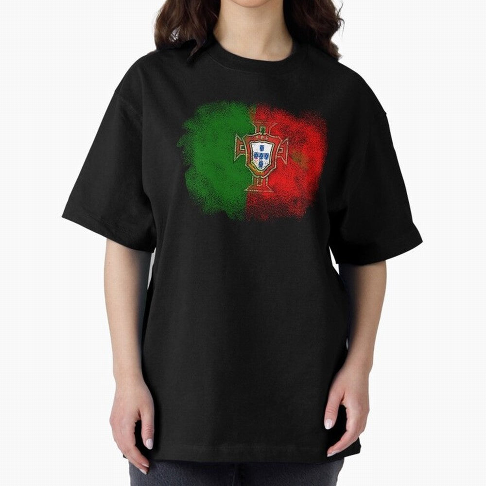 Portugal Oversized T-Shirt Share the Excitement of FIFA World Cup 2026 USA Canada Mexico for Fans of Cristiano Ronaldo and Portugal, Spain and Germany, Bringing Game Day Rituals, Football Legends, Country Pride and the Road to the Final; Great for