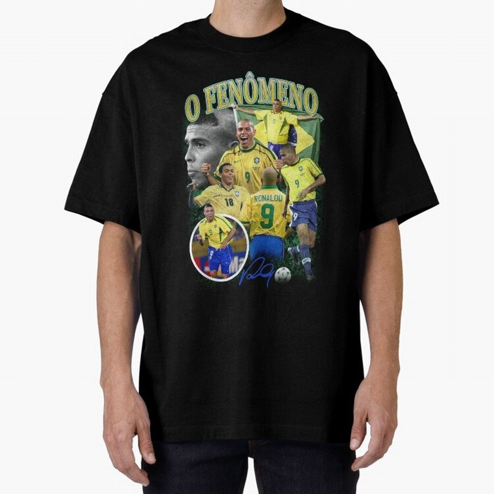 O Fenomeno Ronaldo Oversized T-Shirt Carry the Colors and Pride of FIFA World Cup 2026 USA Canada Mexico Spirit, Featuring Argentina and Brazil, Mbappe and Neymar, Classic Soccer Heritage, Championship Pressure, Fan Loyalty and International Pride;