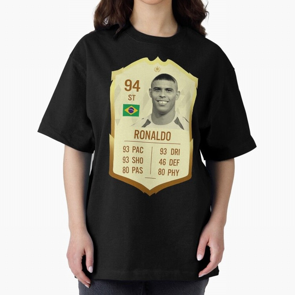 Ronaldo Ultimate Card Oversized T-Shirt Turn Every Weekend Toward FIFA World Cup 2026 for Fans of Mbappe and Brazil, Bringing Sports Nostalgia, International Competition, Famous Players and Unforgettable Victories; Made for Collectors Who Enjoy