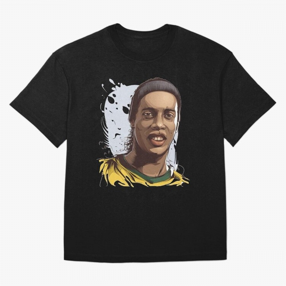 Illustration Ronaldinho Art Oversized T-Shirt Experience FIFA World Cup 2026 Group Stage Highlighting Neymar, France Energy, Supporter Pride, Iconic Celebrations, Legendary Names and Global Match Day Energy; Built for Supporters Chasing Trophy