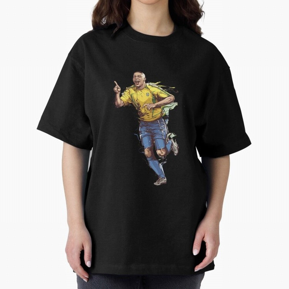 Brazilian Football Player from Milano Oversized T-Shirt Show Support during FIFA World Cup 2026 Group Stage for Fans of Mbappe and Neymar and England, France and Netherlands, Bringing Supporter Pride, Iconic Celebrations, Legendary Names and Global