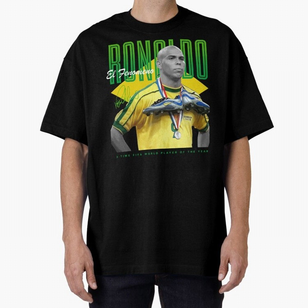 Ronaldo 3 Time Fifa World Player Of The Year Oversized T-Shirt Represent Global Football Passion for FIFA World Cup 2026, Made for Messi, Neymar and Mbappe, Argentina, Tournament Hype, Historic Matchups, Family Viewing Parties and Global Sports