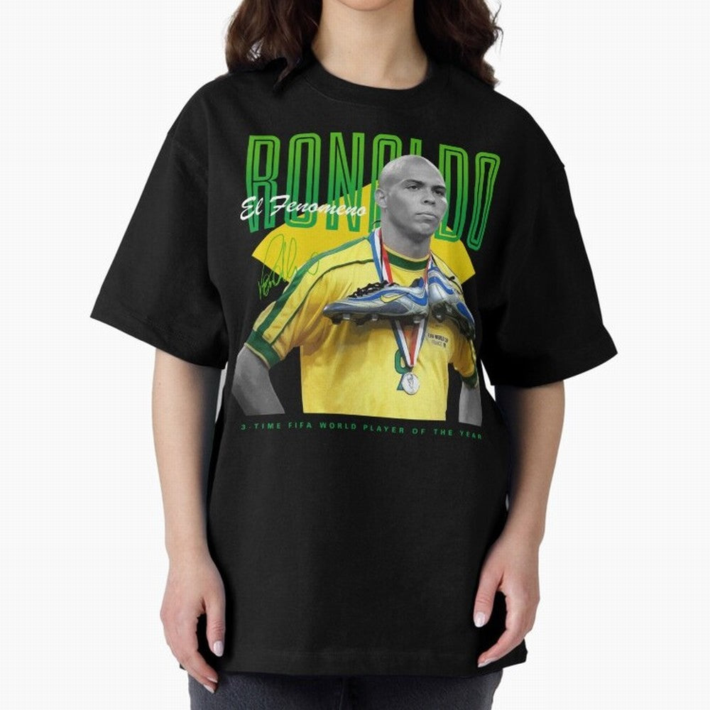 Ronaldo 3 Time Fifa World Player Of The Year Oversized T-Shirt Represent Global Football Passion for FIFA World Cup 2026, Made for Messi, Neymar and Mbappe, Argentina, Tournament Hype, Historic Matchups, Family Viewing Parties and Global Sports