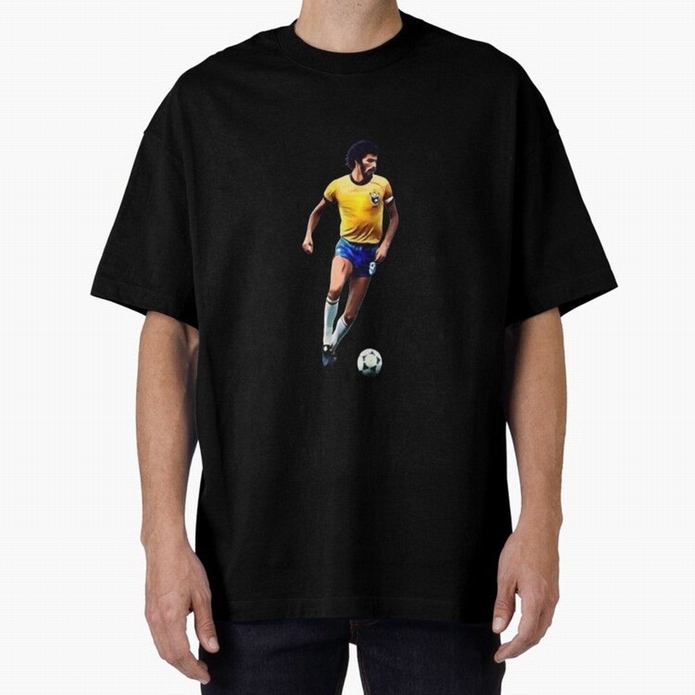 Legends of The Beautiful Game Cartoon Collection Legends Socrates Cartoon Artwork9 Oversized T-Shirt Feel FIFA World Cup 2026 USA Canada Mexico Spirit, Filled with Argentina, France and Brazil, Messi, Sports Nostalgia, International Competition,