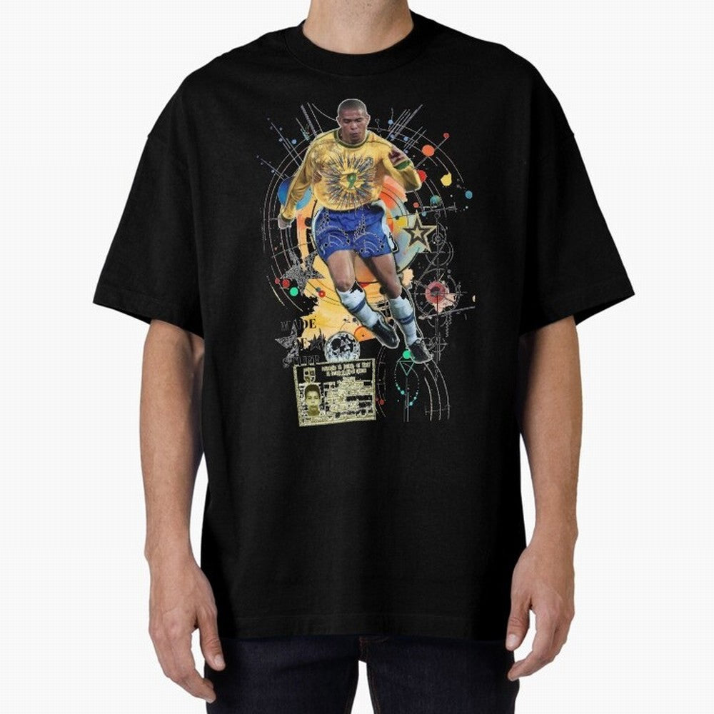 Ronaldo Nazario Football Playmaker Oversized T-Shirt Celebrate Fan Culture around FIFA World Cup 2026 Group Stage for Fans of Haaland and Mbappe and Netherlands, Bringing Vintage Soccer Flavor, Modern Football Stars, National Flags and Final Night