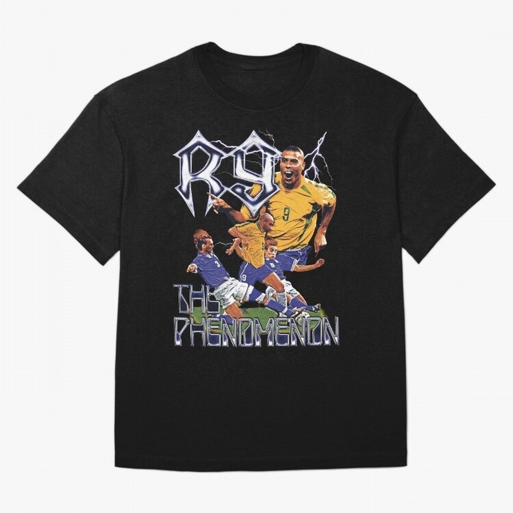 R9, The Phenomenon Oversized T-Shirt Celebrate Fan Culture around FIFA World Cup 2026 USA Canada Mexico Spirit, Celebrating Argentina, France and Brazil, Messi, CR7 and Mbappe, Classic Soccer Heritage, Championship Pressure, Fan Loyalty and