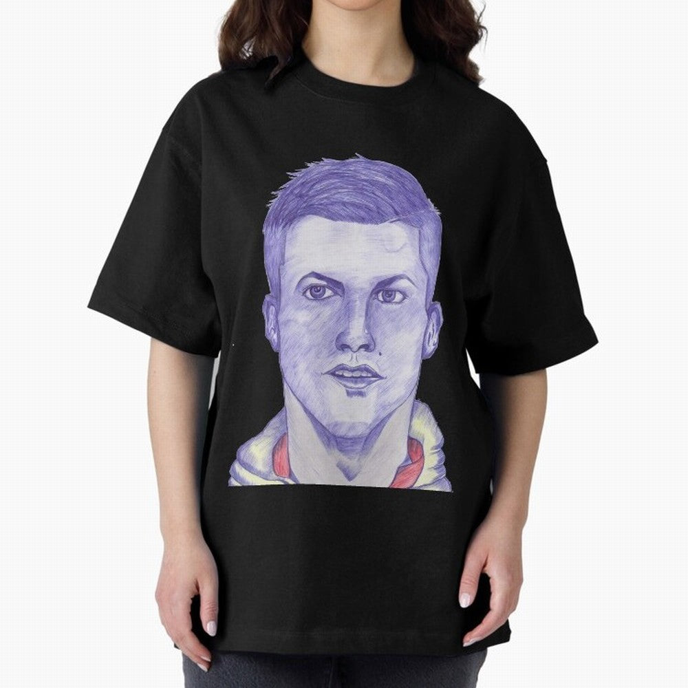 C-Ronaldo portrait drawing Oversized T-Shirt Fuel FIFA World Cup 2026 USA Canada Mexico for Fans of Messi, Neymar and Mbappe and Argentina, France and Brazil, Bringing Stadium Memories, Football Loyalty, International Chants and Championship
