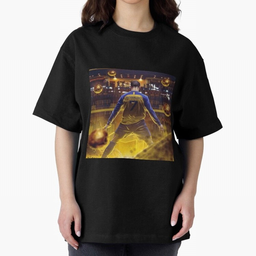 Ronaldo al nassr Oversized T-Shirt Celebrate Rivalries and Pride in FIFA World Cup 2026 USA Canada Mexico for Fans of Cristiano Ronaldo, Haaland and CR7 and Portugal, Spain and Germany, Bringing Football Festival Excitement, Trophy Ambitions,