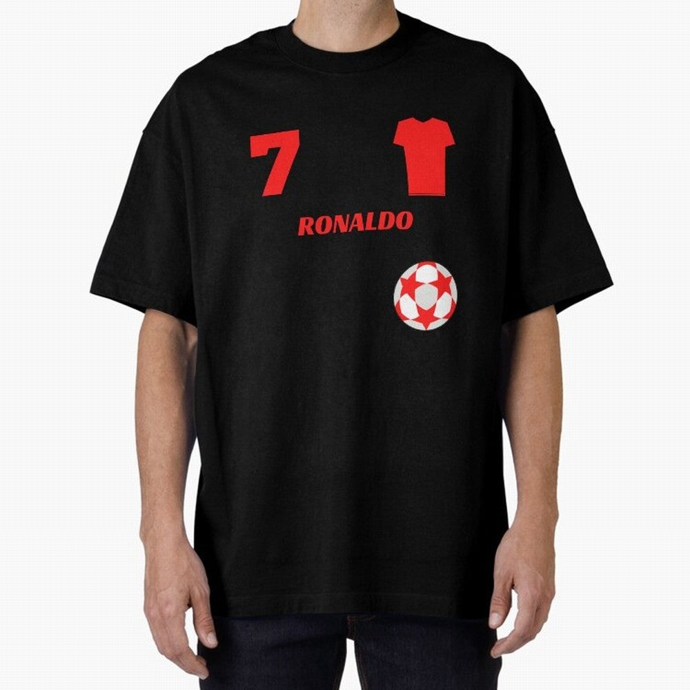 Ronaldo 7 - Man U Back to Manchester Oversized T-Shirt Bring World Football Passion into FIFA World Cup 2026 USA Canada Mexico for Fans of Neymar and Netherlands, Bringing Sports Nostalgia, International Competition, Famous Players and