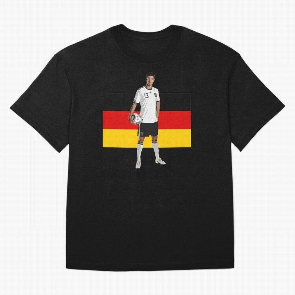 Michael Ballack - German Football Legend Oversized T-Shirt Show Championship Spirit for Global Football Passion for FIFA World Cup 2026, Built around Neymar, Haaland and Cristiano Ronaldo, Argentina and Brazil, Stadium Chants, National Pride,