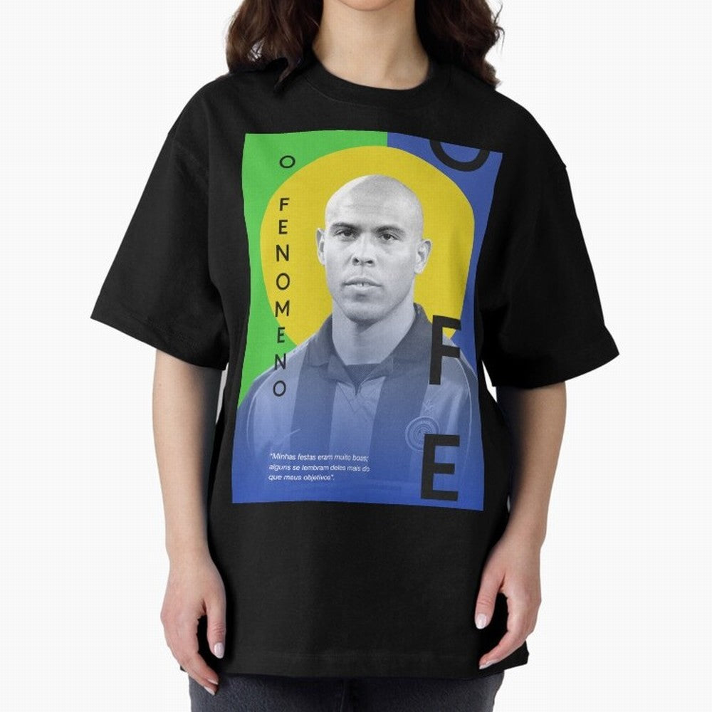 O Phenomenon Oversized T-Shirt Support Your Favorite Stars during FIFA World Cup 2026 Group Stage for Fans of Mbappe and France and Portugal, Bringing Vintage Soccer Flavor, Modern Football Stars, National Flags and Final Night Emotion; Created for