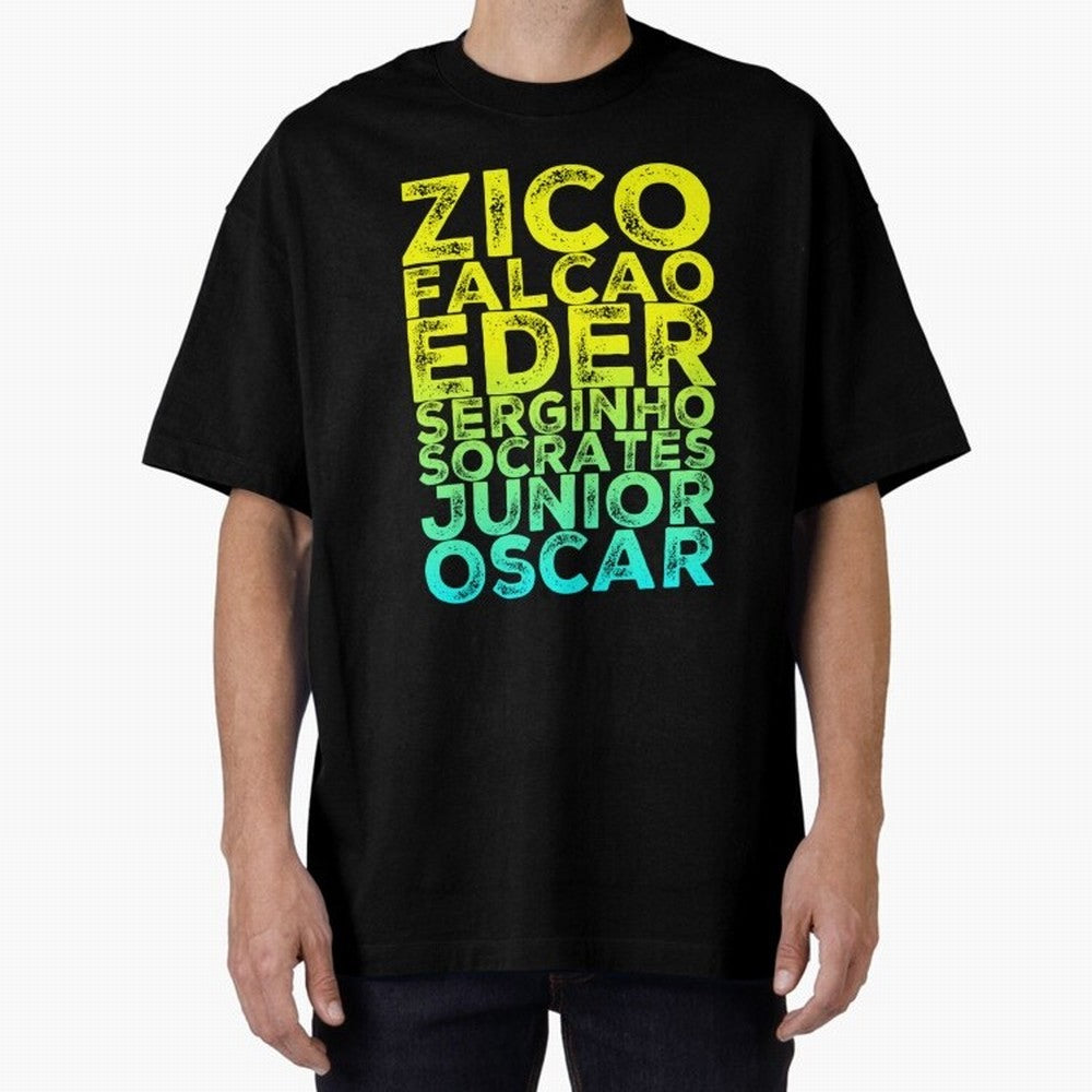 Brazil 1982 zico socrates eder best team never to win world cup79 Oversized T-Shirt Celebrate Unforgettable Nights in Match Day Hype around FIFA World Cup 2026 Group Stage, Mbappe, England and Germany, Vintage Soccer Flavor, Modern Football Stars,