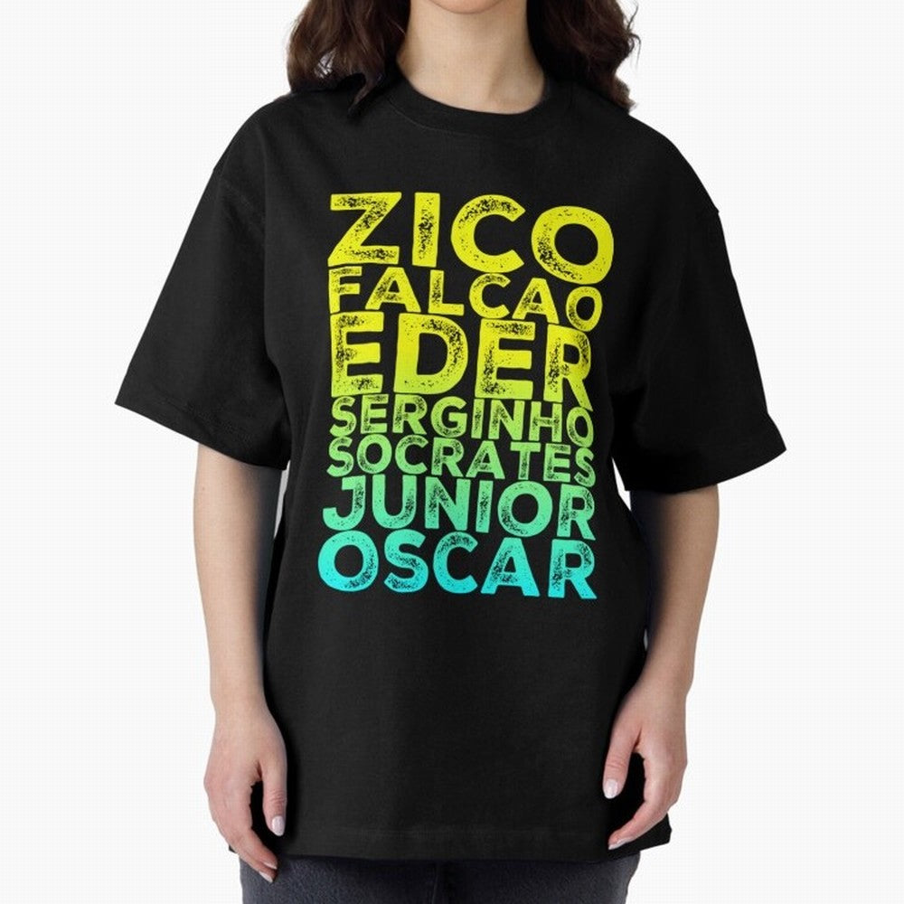 Brazil 1982 zico socrates eder best team never to win world cup79 Oversized T-Shirt Celebrate Unforgettable Nights in Match Day Hype around FIFA World Cup 2026 Group Stage, Mbappe, England and Germany, Vintage Soccer Flavor, Modern Football Stars,