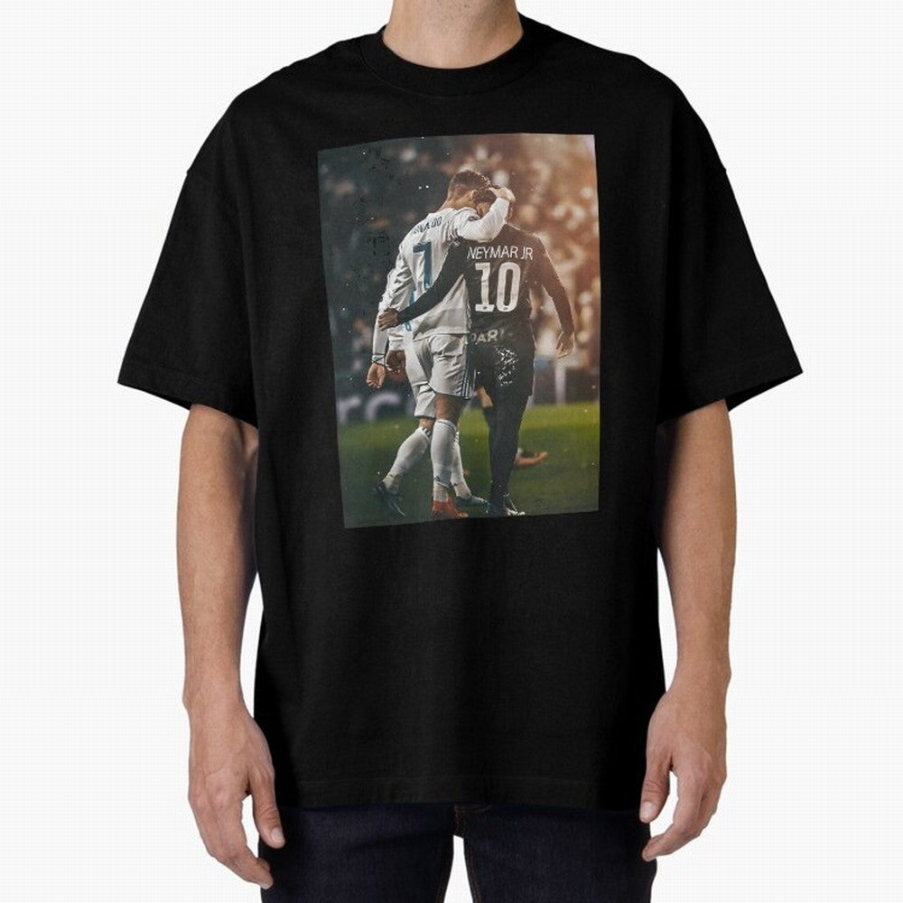 Neymar and Ronaldo Poster	 Oversized T-Shirt Honor Champions and Dreams in the FIFA World Cup 2026 USA Canada Mexico Journey through Messi and Cristiano Ronaldo Highlights, Spain and Netherlands Pride, Champion Mindset, Group Stage Buzz, Knockout