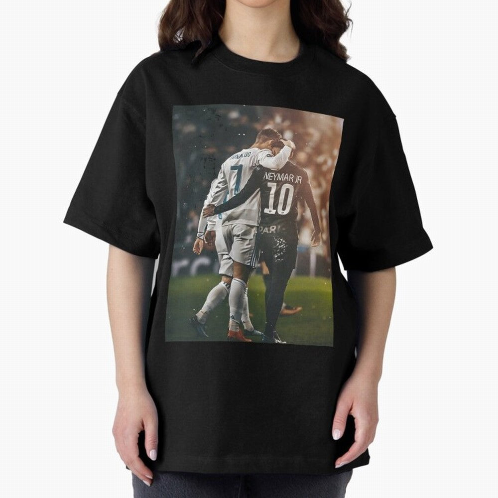 Neymar and Ronaldo Poster	 Oversized T-Shirt Honor Champions and Dreams in the FIFA World Cup 2026 USA Canada Mexico Journey through Messi and Cristiano Ronaldo Highlights, Spain and Netherlands Pride, Champion Mindset, Group Stage Buzz, Knockout
