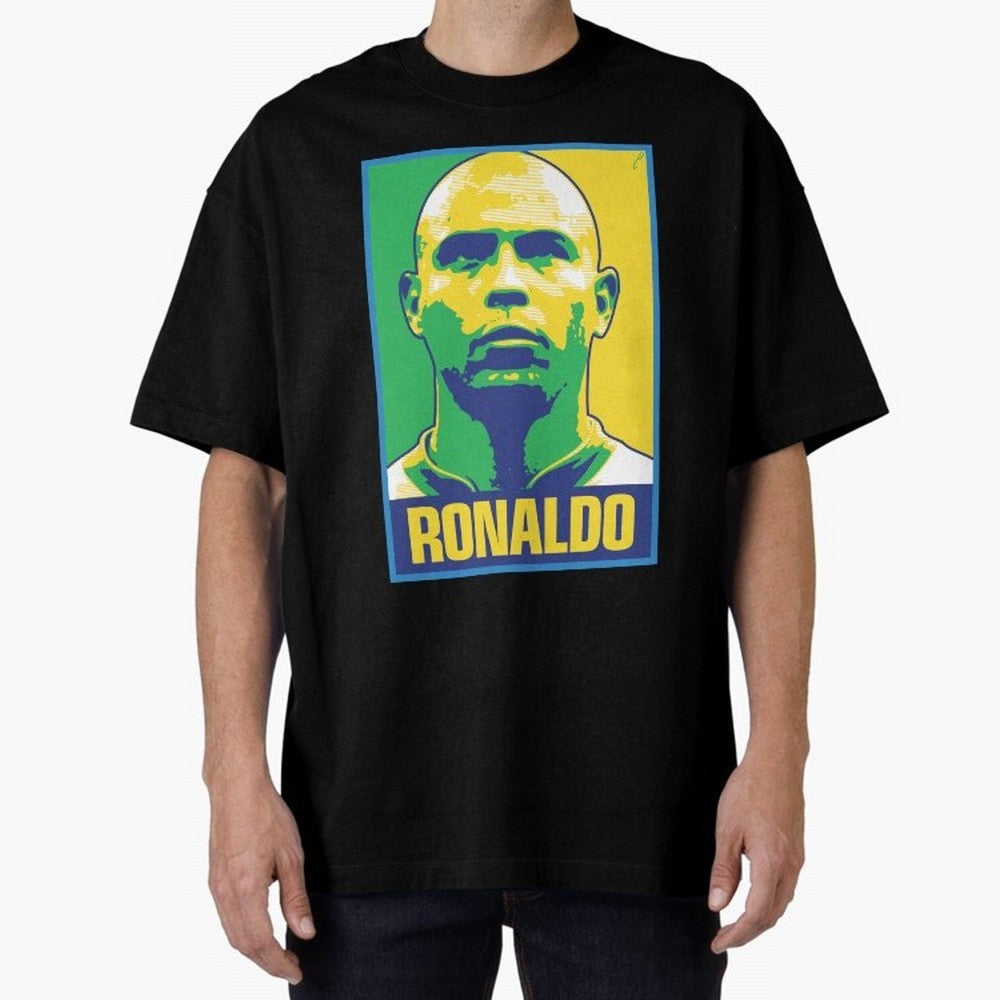 Ronaldo - BRAZIL Oversized T-Shirt Feel the Trophy Chase of Match Day Hype around FIFA World Cup 2026 Group Stage, Haaland, France, Football History, Final Match Energy, Crowd Noise and Once in a Lifetime Moments; Great for Watch Parties, Sports