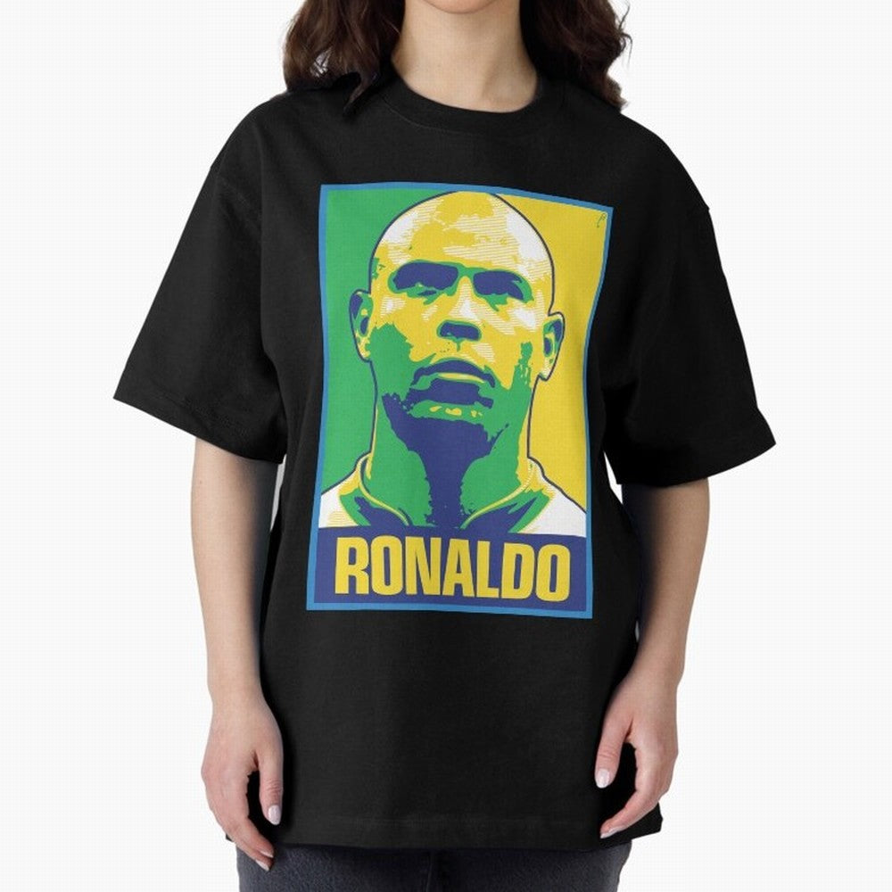 Ronaldo - BRAZIL Oversized T-Shirt Feel the Trophy Chase of Match Day Hype around FIFA World Cup 2026 Group Stage, Haaland, France, Football History, Final Match Energy, Crowd Noise and Once in a Lifetime Moments; Great for Watch Parties, Sports