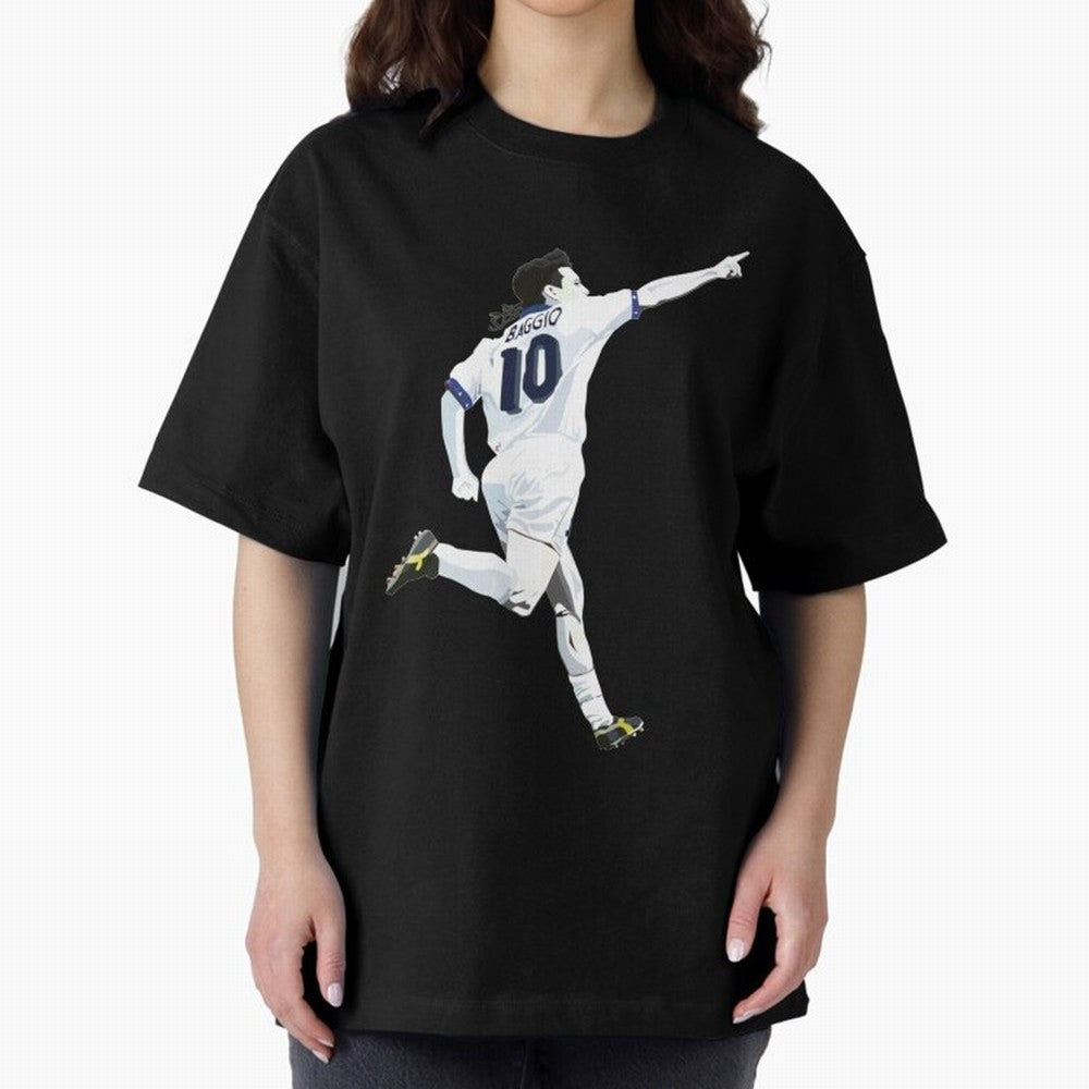 Roberto Baggio - Italy | Mbappe gift Oversized T-Shirt Represent FIFA World Cup 2026 Built around Neymar, Haaland and Cristiano Ronaldo, Portugal, Spain and Germany Energy, Worldwide Fan Energy, Dramatic Goals, Stadium Lights and Championship