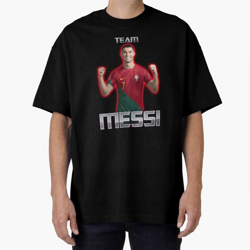 controversial football shirt Oversized T-Shirt Show Match Day Excitement for Match Day Hype around FIFA World Cup 2026, Messi, CR7 and Mbappe, Brazil, Portugal and Argentina, Championship Spirit, Famous Goals, Roaring Crowds and International