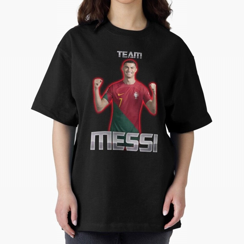 controversial football shirt Oversized T-Shirt Show Match Day Excitement for Match Day Hype around FIFA World Cup 2026, Messi, CR7 and Mbappe, Brazil, Portugal and Argentina, Championship Spirit, Famous Goals, Roaring Crowds and International