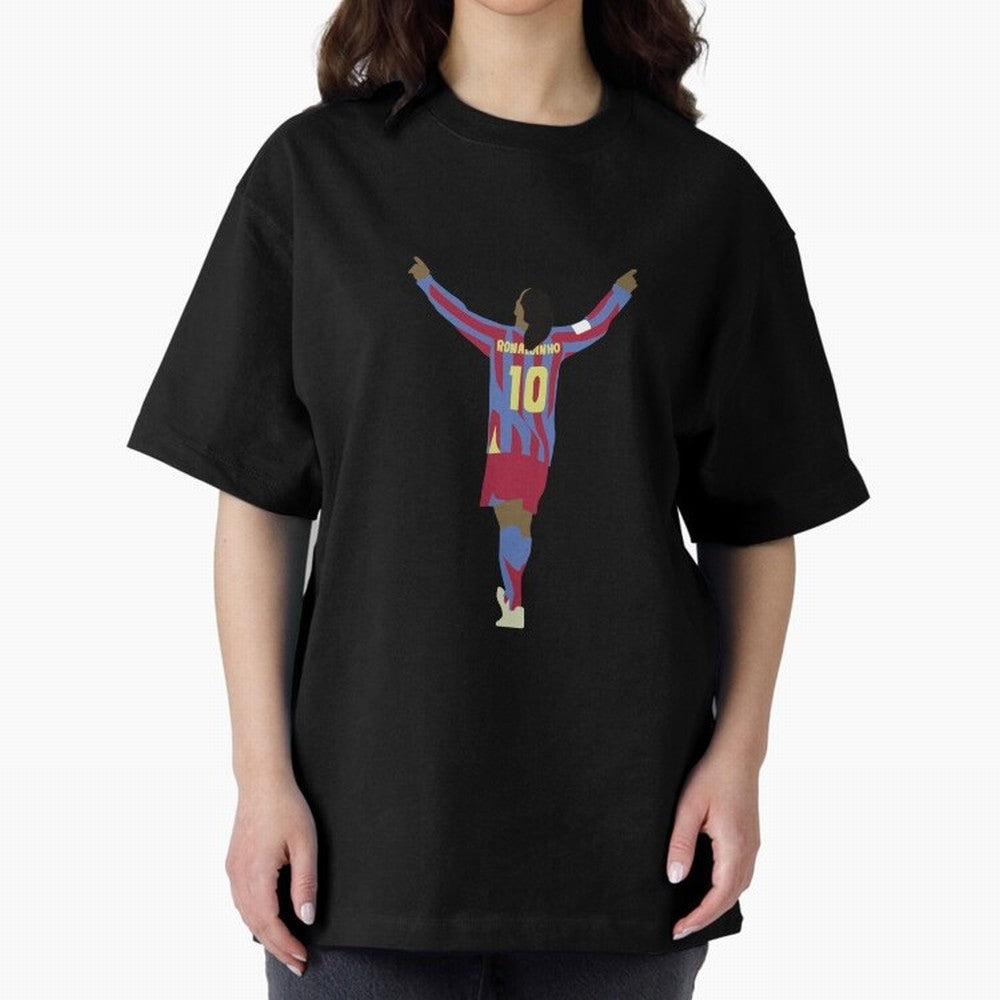 Ronaldinho FC Barcelona Oversized T-Shirt Wear the Spirit of the FIFA World Cup 2026 USA Canada Mexico Journey through Cristiano Ronaldo, Haaland and CR7 Highlights, Spain Pride, Retro Football Energy, Iconic Rivalries, Trophy Chase Drama and