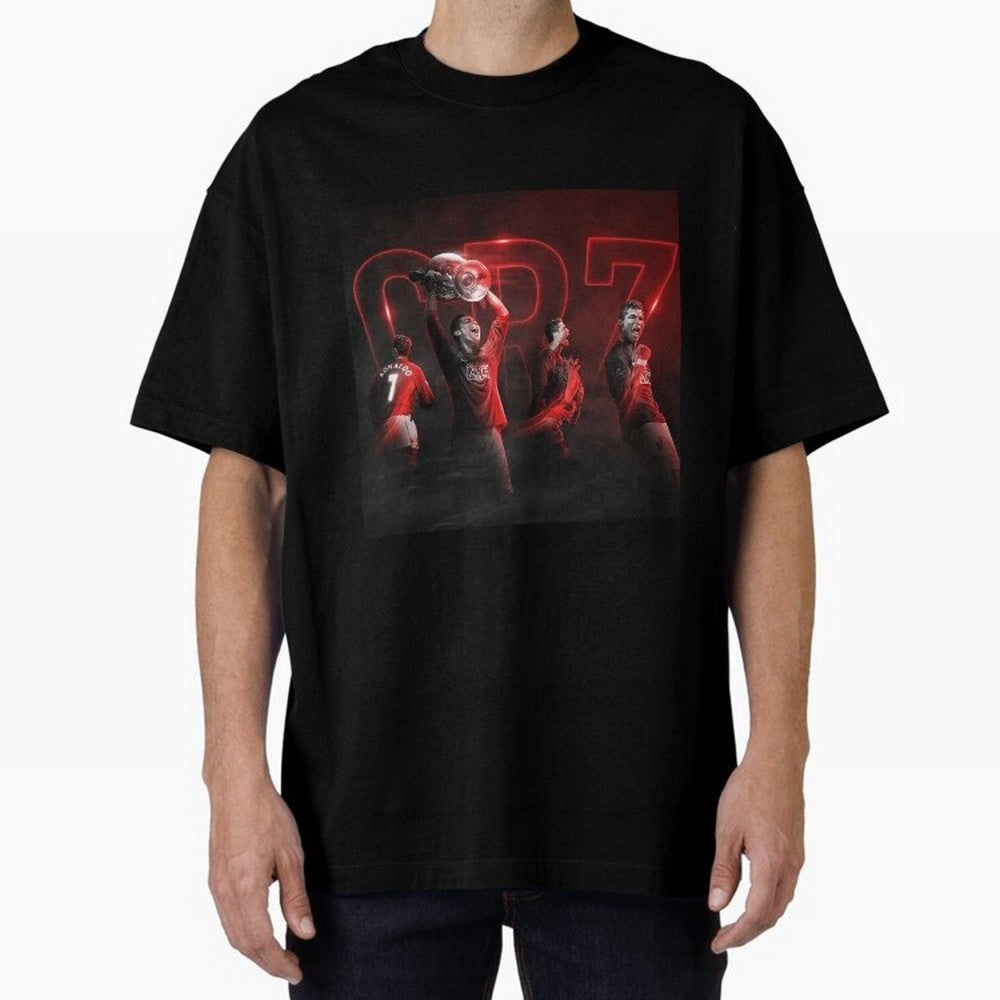 Cristiano Ronaldo in Manchester United Oversized T-Shirt Celebrate Every Goal in FIFA World Cup 2026 USA Canada Mexico Spirit, Driven by Netherlands, Cristiano Ronaldo, Haaland and CR7, Global Supporter Spirit, Legendary Goals, National Colors and