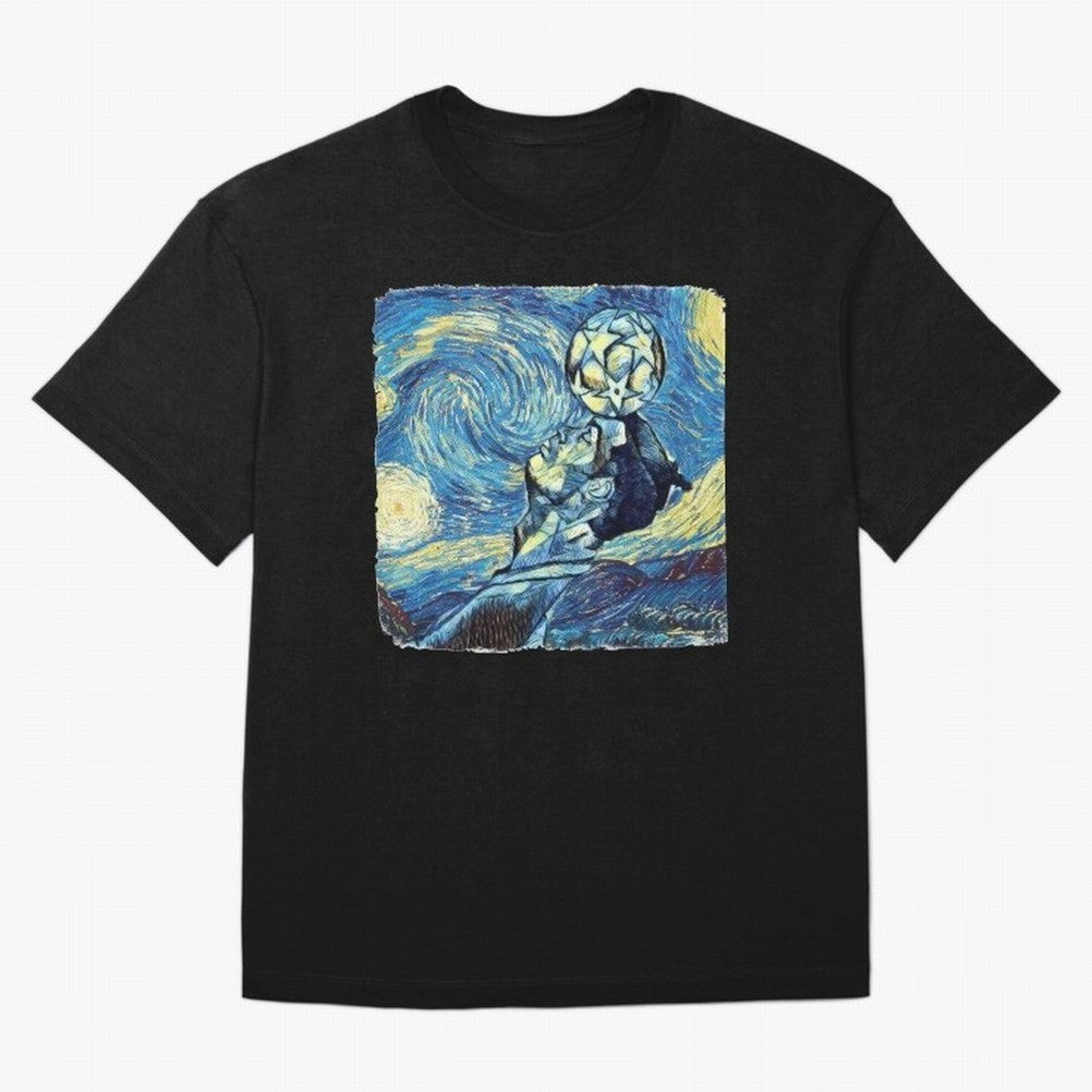Ronaldo Ronaldo Van Gogh Style Oversized T-Shirt Fuel Your Fan Pride for FIFA World Cup 2026 for Fans of Mbappe and Neymar and Portugal, Bringing Championship Spirit, Famous Goals, Roaring Crowds and International Football Unity; Ideal for