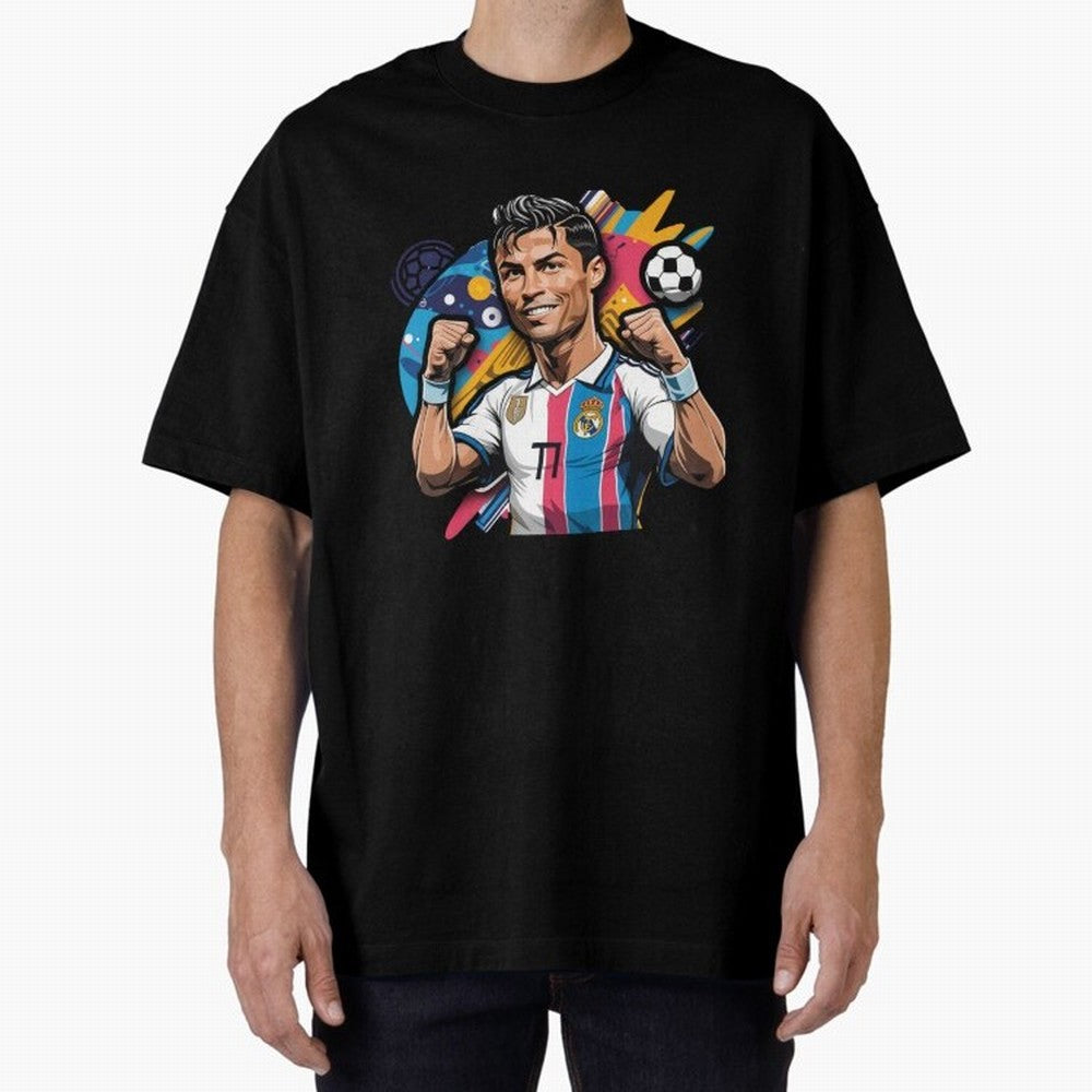 Cristiano Ronaldo cr7 Oversized T-Shirt Make Your Look Match FIFA World Cup 2026 Group Stage Spirit, Centered on Germany, Haaland and Mbappe, Retro Football Energy, Iconic Rivalries, Trophy Chase Drama and Stadium Atmosphere; Great for Watch