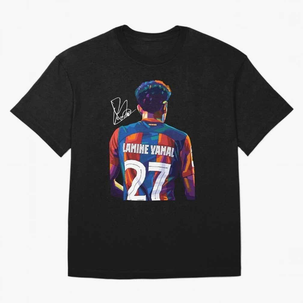 Lamine Yamal Football Player Wpap Art Oversized T-Shirt Spotlight FIFA World Cup 2026 Group Stage with Haaland, Netherlands Energy, Retro Football Energy, Iconic Rivalries, Trophy Chase Drama and Stadium Atmosphere; Built for Supporters Chasing