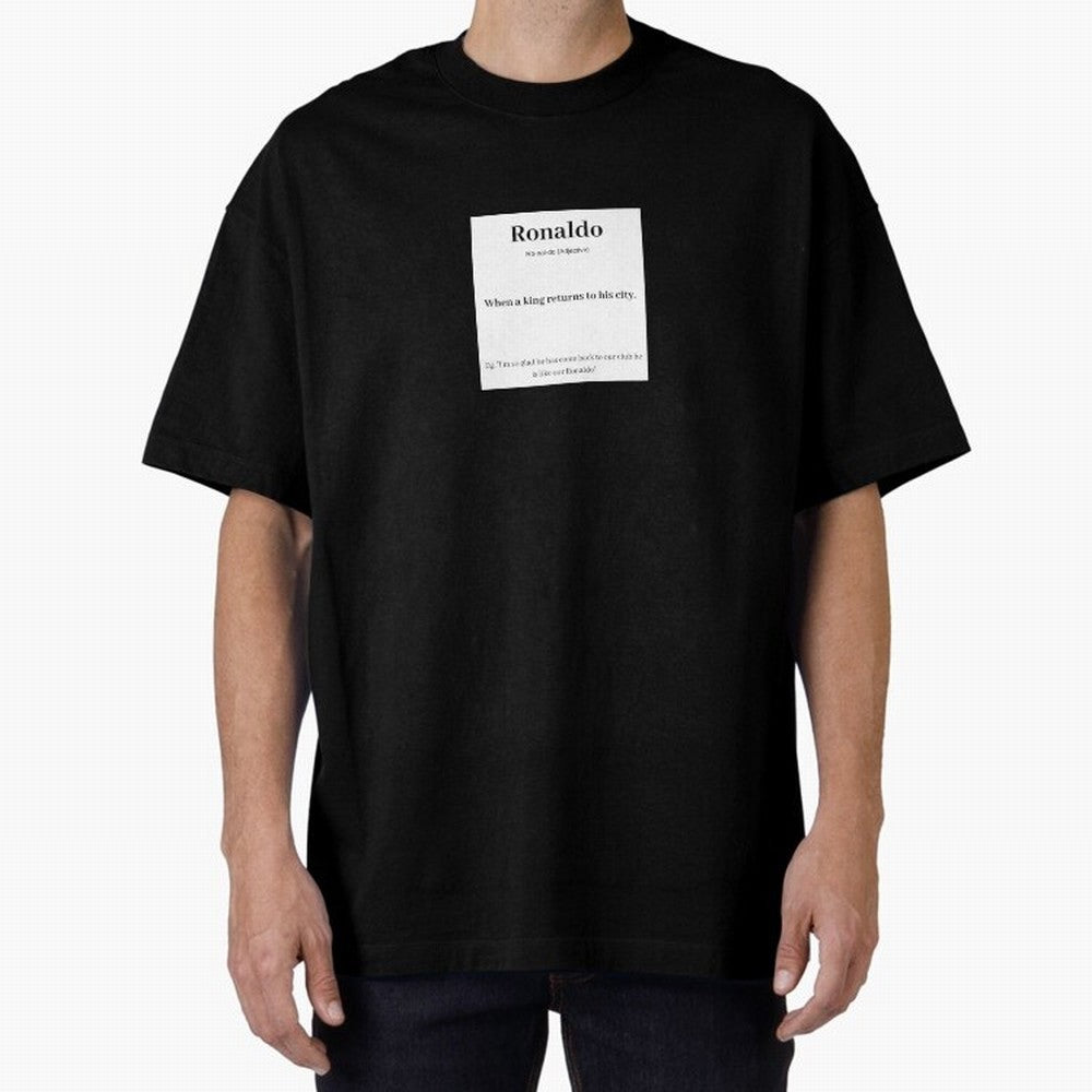 Ronaldo Football Definition - Funny Gift For Football Lovers Sticker Sticker Oversized T-Shirt Represent Football Lovers during Global Football Passion for FIFA World Cup 2026, Capturing Messi, Brazil, Portugal and Argentina, Championship Spirit,