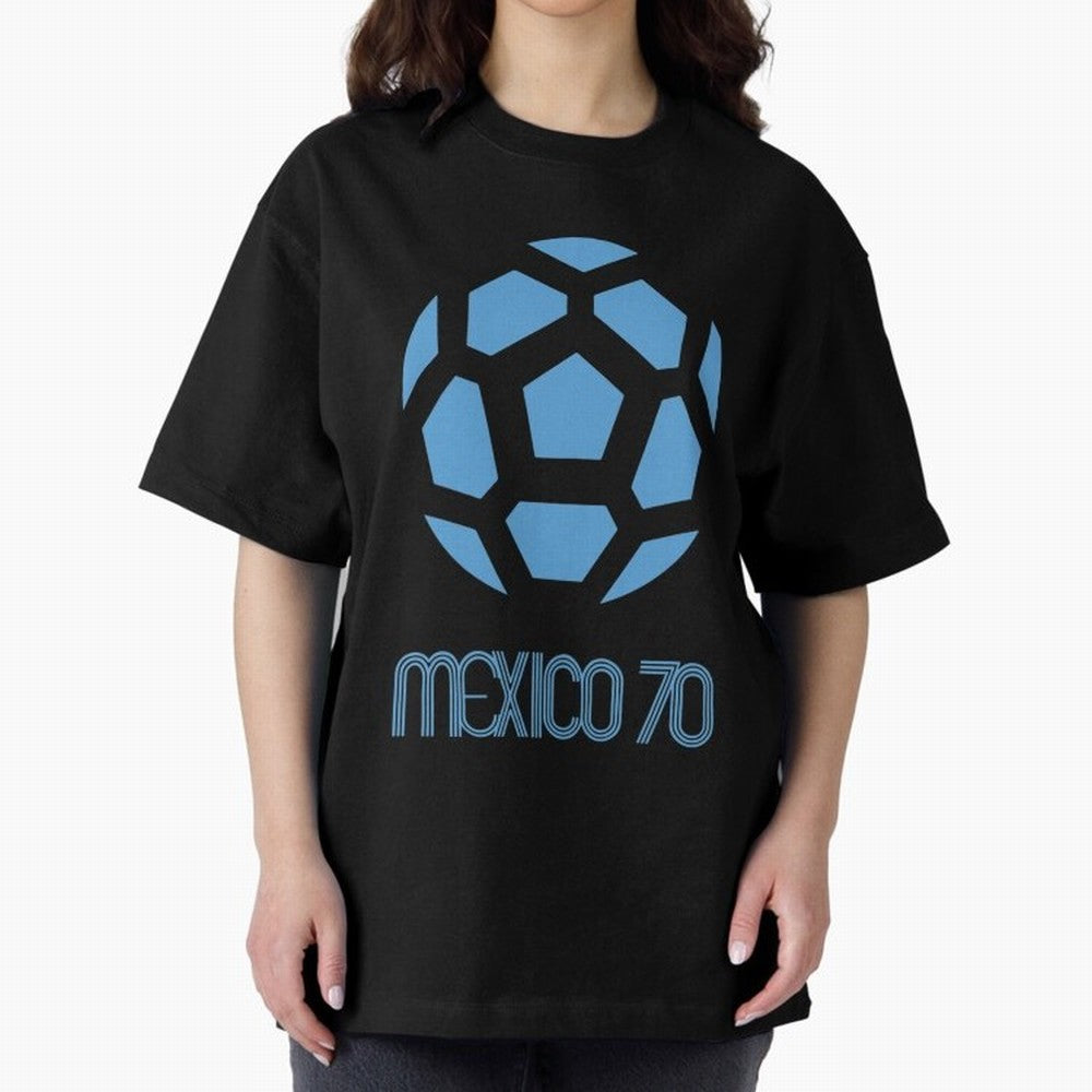 Retro World Cup 70 Logo Oversized T-Shirt Keep the Legacy of FIFA World Cup 2026 Spirit, Filled with England and Germany, Messi, Neymar and Mbappe, Football Passion, Legendary Performances, Festival Vibes and Supporter Community; Ideal for