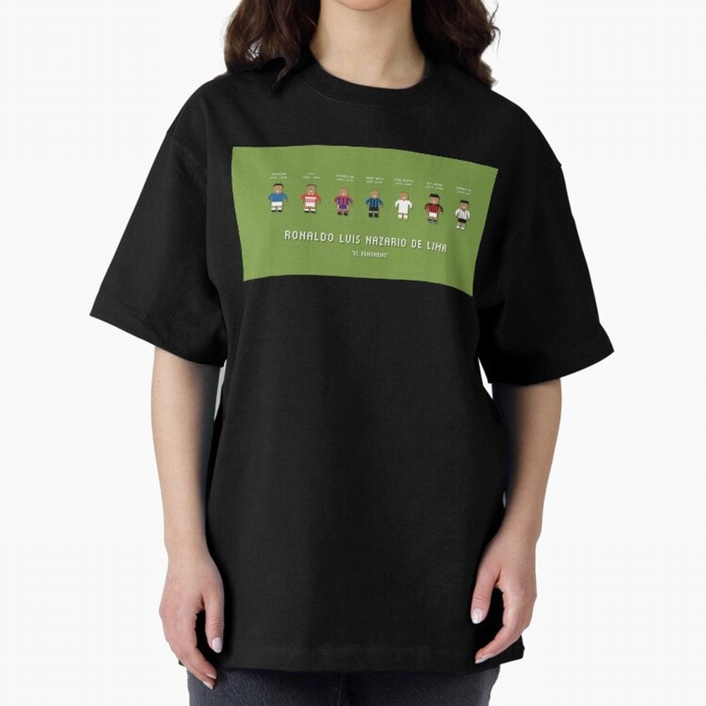 Ronaldo R9 Clubs Oversized T-Shirt Celebrate Unforgettable Nights in Global Football Passion for FIFA World Cup 2026 USA Canada Mexico, Connected to Neymar, Haaland and Cristiano Ronaldo, Germany, Championship Spirit, Famous Goals, Roaring Crowds