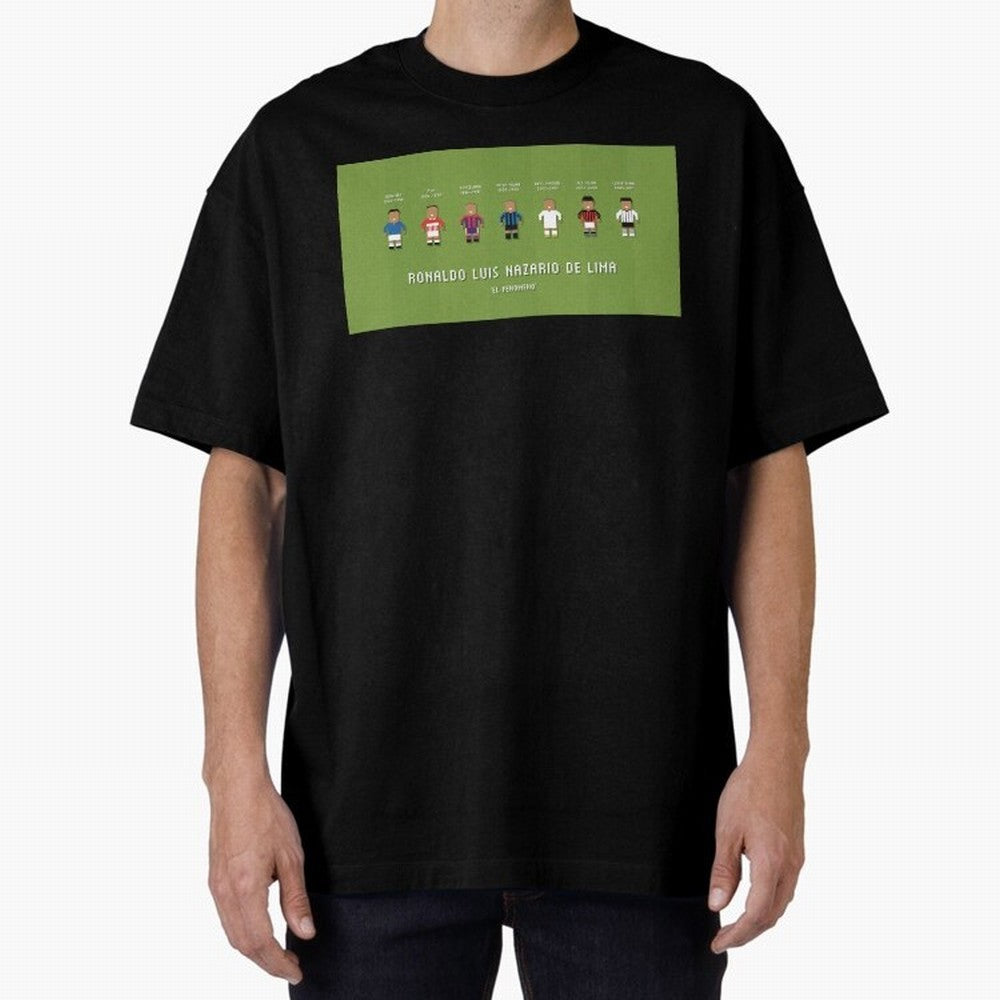 Ronaldo R9 Clubs Oversized T-Shirt Celebrate Unforgettable Nights in Global Football Passion for FIFA World Cup 2026 USA Canada Mexico, Connected to Neymar, Haaland and Cristiano Ronaldo, Germany, Championship Spirit, Famous Goals, Roaring Crowds
